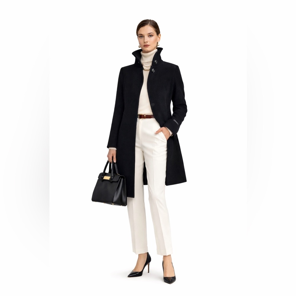 Hilary Radley New York Cashmere Wool Blend Pea Coat - Black - Women’s Size 8 (M)